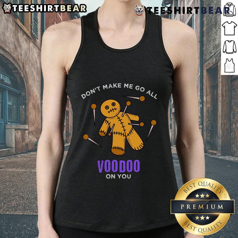 Funny Mardi Gras tank top featuring a sarcastic Voodoo doll design, perfect for Halloween in New Orleans.