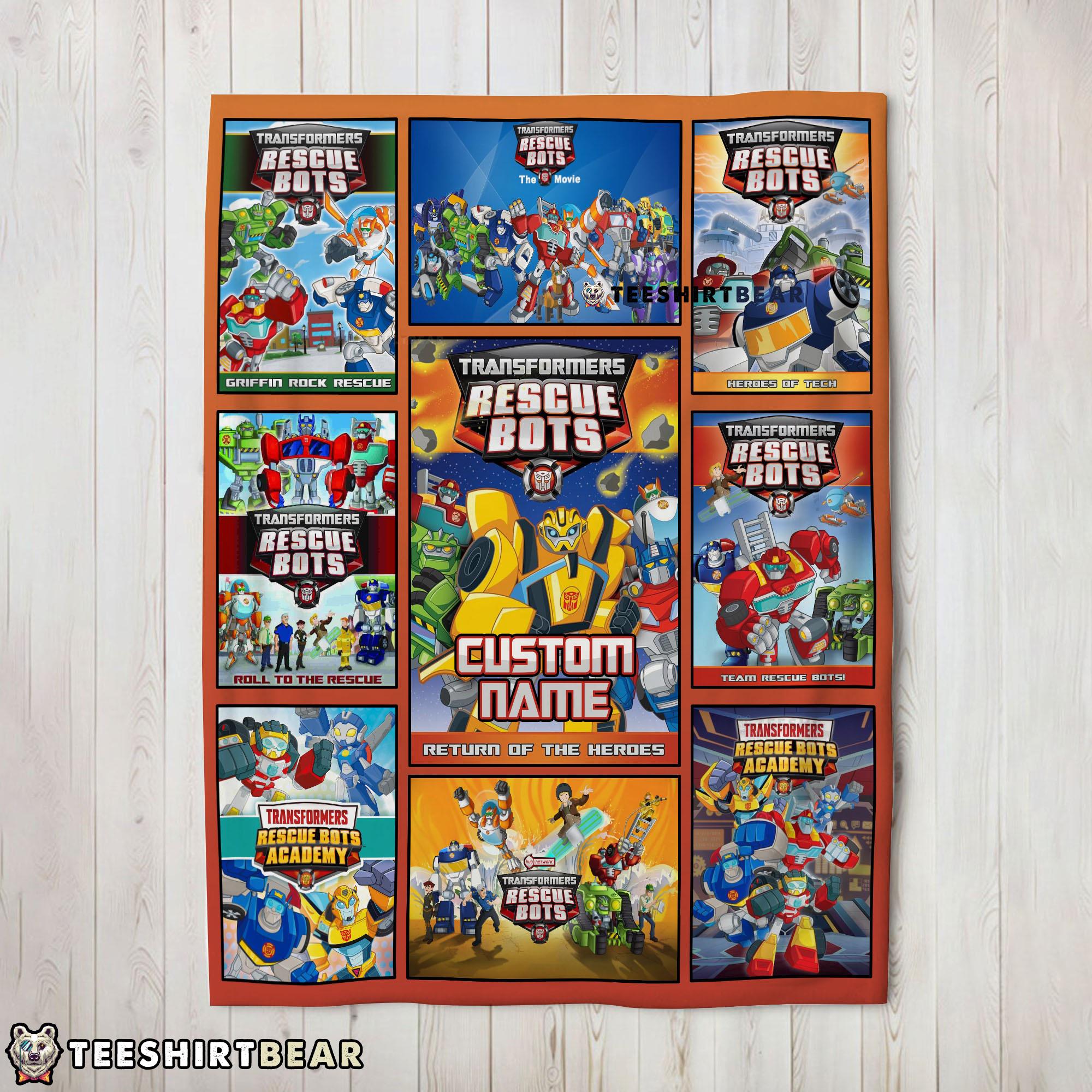 Transformer Rescue Bots Collage Poster Blanket Fleece Customized Blanket