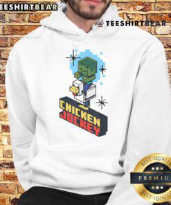 Awesome Chicken Jockey vintage Minecraft hoodie featuring a whimsical chicken riding a jockey, perfect for gamers and fans.