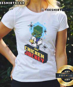 Awesome Chicken Jockey vintage Minecraft tee for ladies featuring a playful chicken and jockey design.