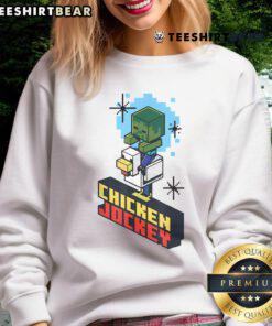 Awesome Chicken Jockey vintage sweatshirt featuring a Minecraft chicken jockey graphic for gaming enthusiasts.
