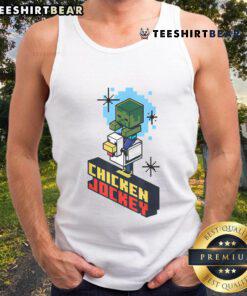 Awesome Chicken Jockey vintage Minecraft tank top featuring a fun chicken riding a jockey design.
