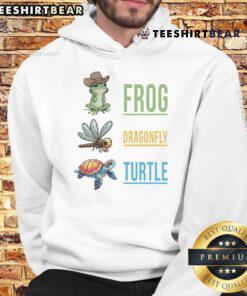 Alt Text: Cute Awesome Frog, Dragonfly, and Turtle Hoodie design featuring vibrant colors and playful characters for kids.