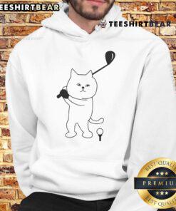 Adorable golf cat dad hoodie featuring a playful cat graphic, perfect for golf-loving cat enthusiasts.