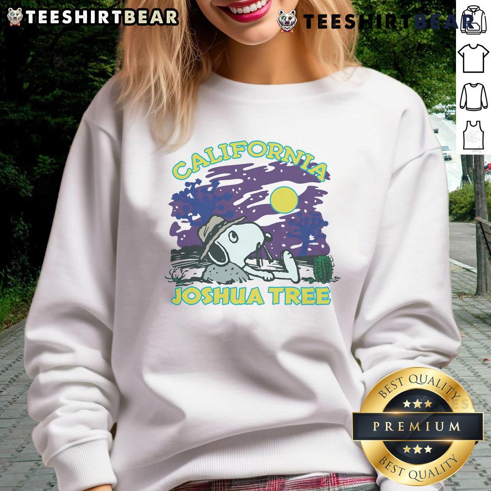 Cute Peanuts Snoopy X Joshua Tree National Park sweatshirt featuring vibrant designs inspired by the iconic park.