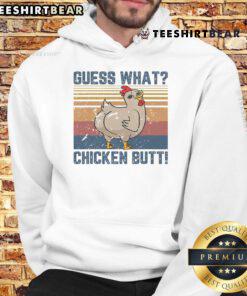 Funny Animal Guess What Chicken Butt Hoodie featuring a playful chicken graphic, perfect for animal lovers and humor fans.
