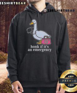 Funny Goose Nurse hoodie featuring 'Honk If It's An Emergency' design, perfect for healthcare workers with a sense of humor.