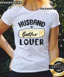 Funny husband in a butter lover graphic tee, showcasing humor and style for butter enthusiasts. Perfect for casual wear.