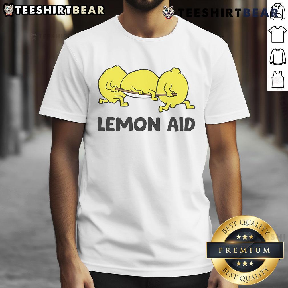 Funny Lemons Lover Lemon Aid T-Shirt featuring a playful lemon pun design, perfect for citrus enthusiasts.