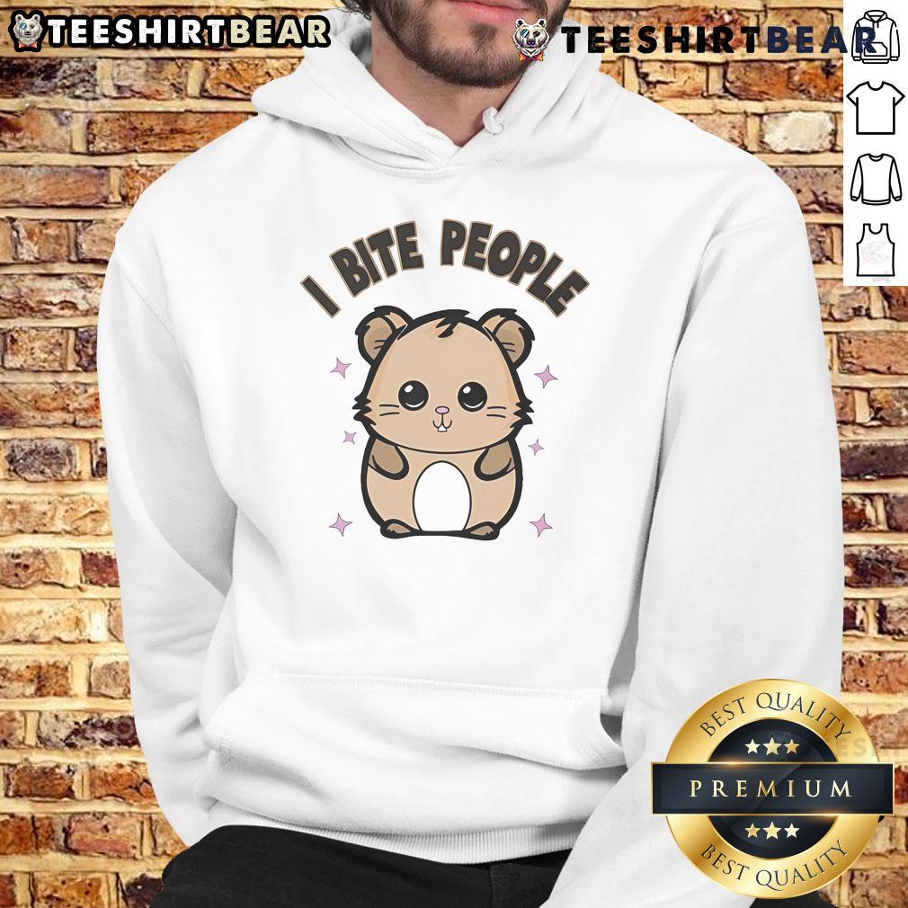 Adorable Funny Mouse I Bite People hoodie featuring a cute mouse graphic, perfect for animal lovers and quirky fashion.
