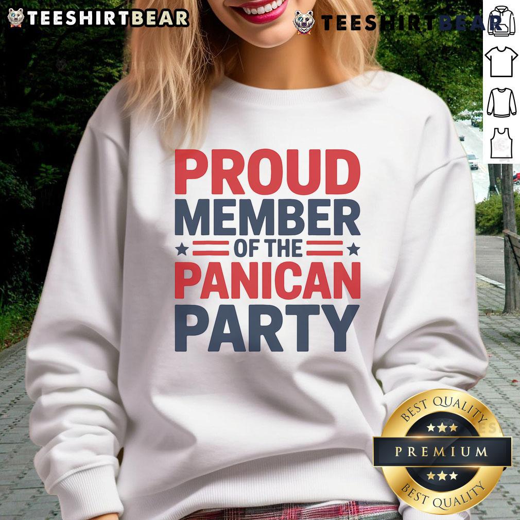 Funny Proud Member of the Panican Party women's sweatshirt featuring a humorous design and vibrant colors.