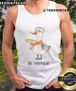 Funny Silly Goose Le Honque tank top featuring a playful French baguette graphic, perfect for casual wear and humor.