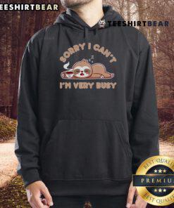 Funny sloth design on a hoodie featuring a lazy sloth napping, perfect for sloth lovers and humor enthusiasts.