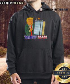Funny Trump Tariff Man Tour Hoodie featuring a humorous graphic design, perfect for fans of political satire and comedy.