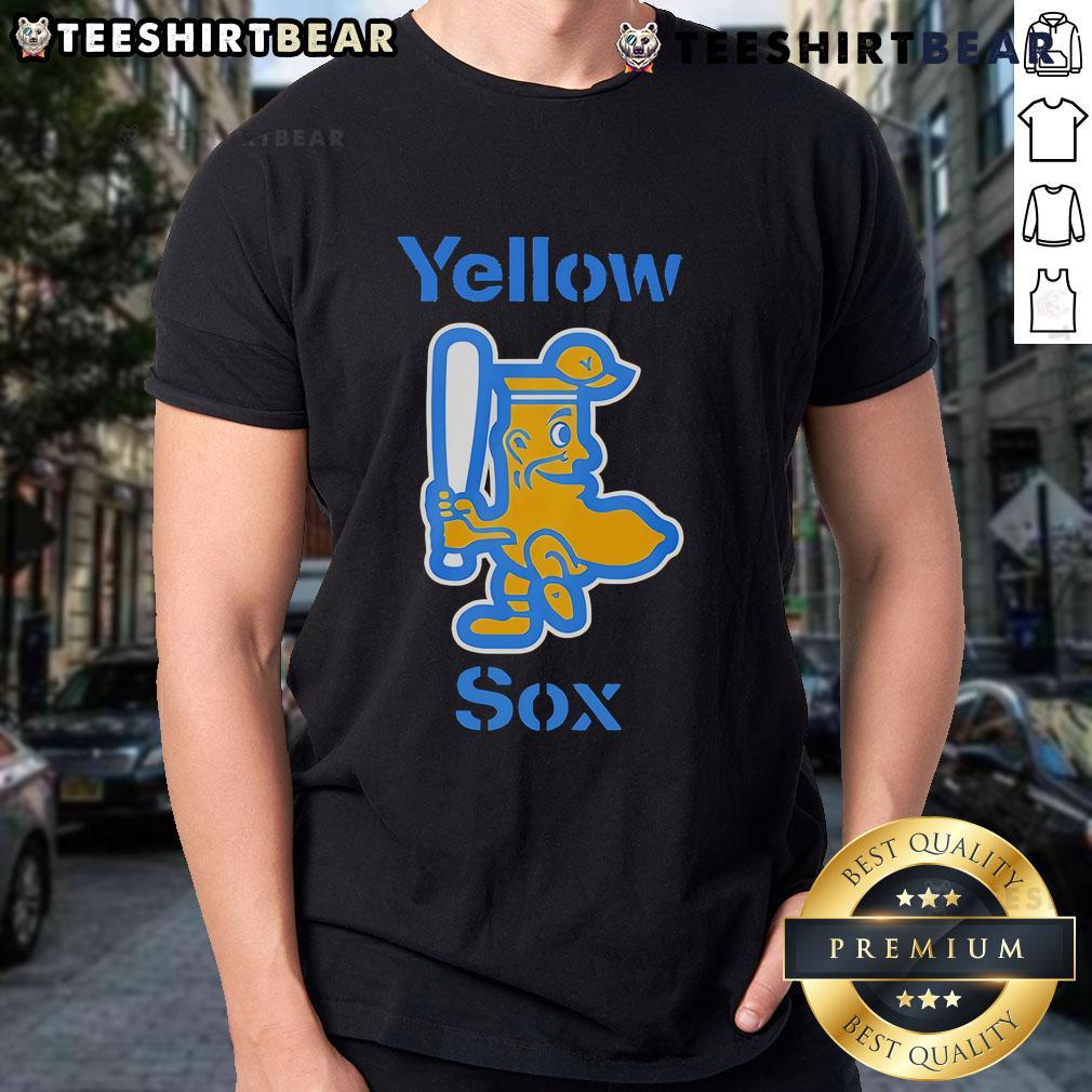 Funny Yellow Sox T-Shirt featuring a playful design, perfect for Sox fans who love humor and vibrant fashion.