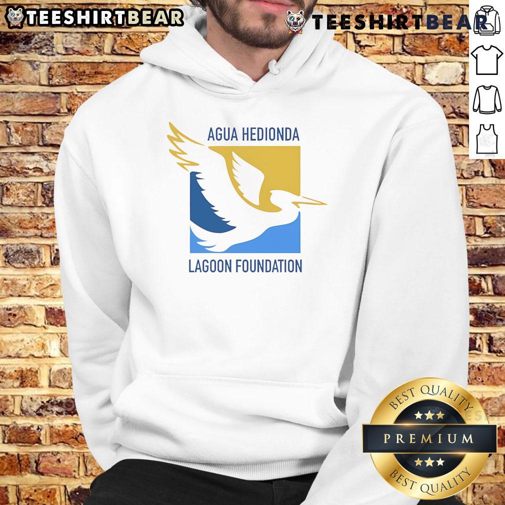 Alt Text: Good Agua Hedionda Lagoon Foundation logo hoodie featuring a vibrant design promoting conservation and community awareness.