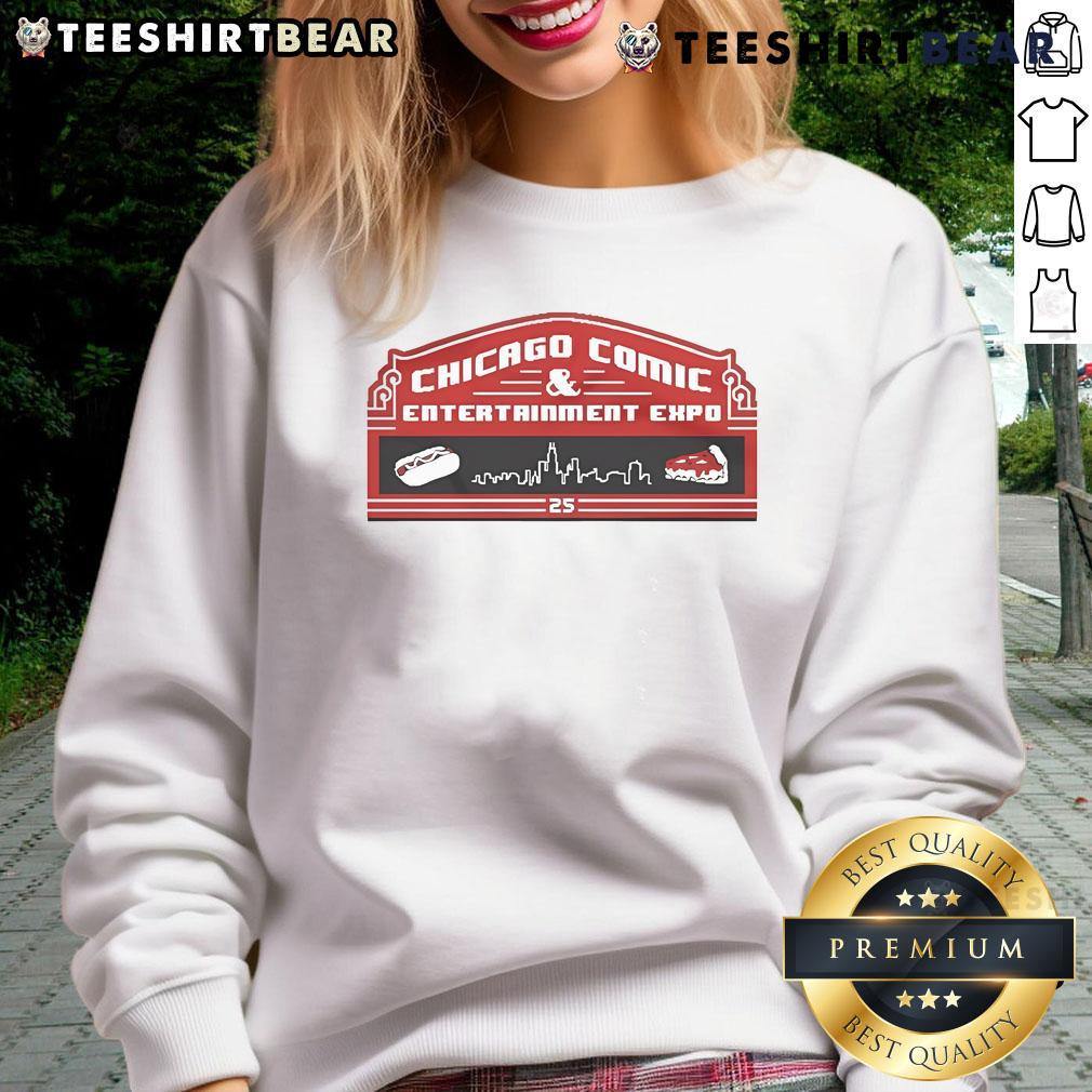 Good C2E2 Chicago Comic and Entertainment Expo 8-Bit Stadium Sweatshirt featuring retro gaming design and vibrant colors.
