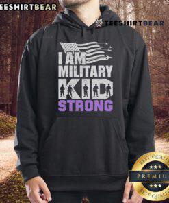 Alt Text: Good I Am Military Strong Purple Hoodie for Military Child Month, celebrating military families and resilience.