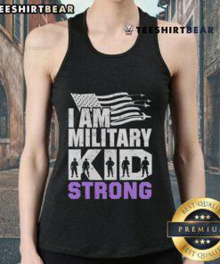 Good I Am Military Strong Purple Tank Top for Military Child Month, showcasing support for military kids in style.