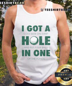 Good I Got A Hole In One Golf Quote on a stylish golfing tank top, perfect for golf enthusiasts and summer outings.