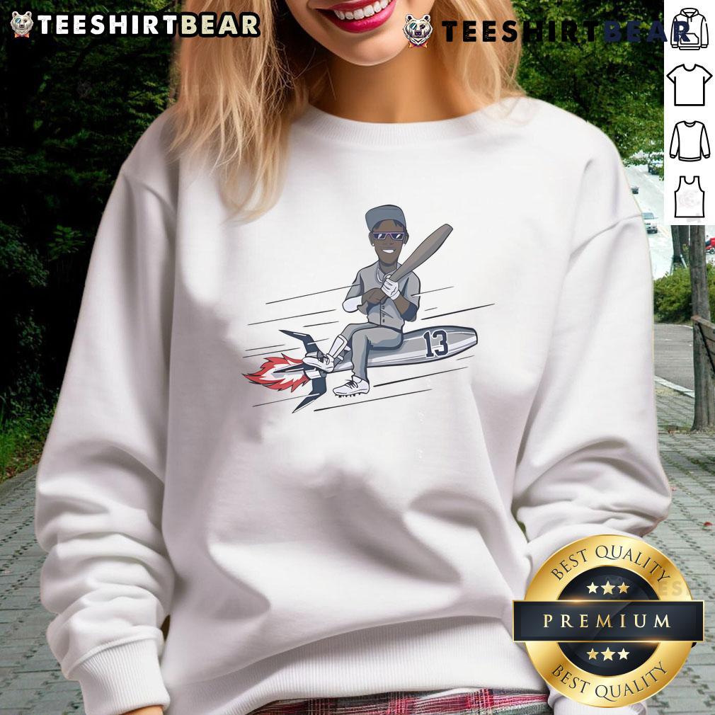 Good Jazz Chisholm Jr. New York Yankees Torpedo Rocket Sweatshirt featuring vibrant team colors and stylish design.