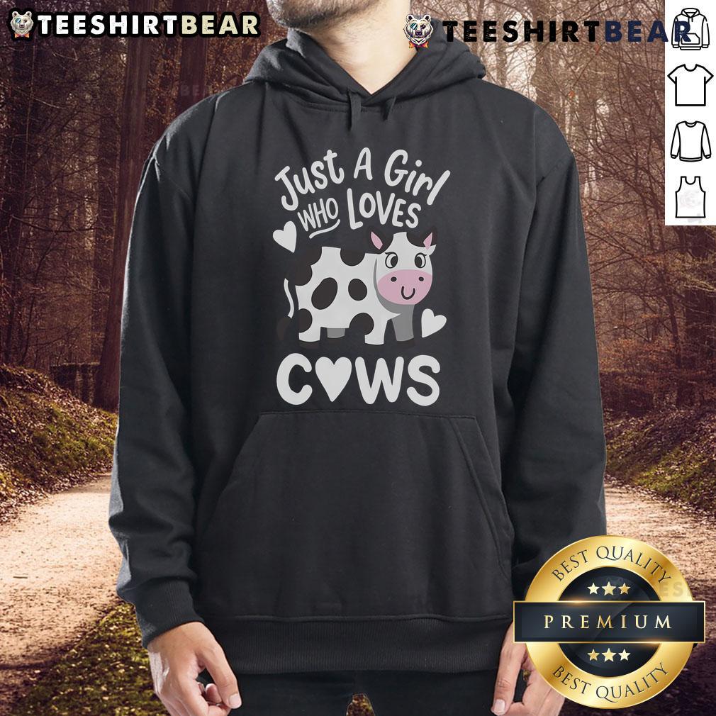 Good Just A Girl Who Loves Cows Hoodie featuring a stylish design perfect for cow lovers and casual wear.