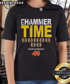 Good Lewis Hamilton 44 It's Hammer Time Signature Ladies Tee showcasing a stylish design for F1 fans.