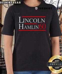 Good Lincoln Hamlin 1860 campaign tee for ladies, featuring vintage Republican Democrat design in classic style.