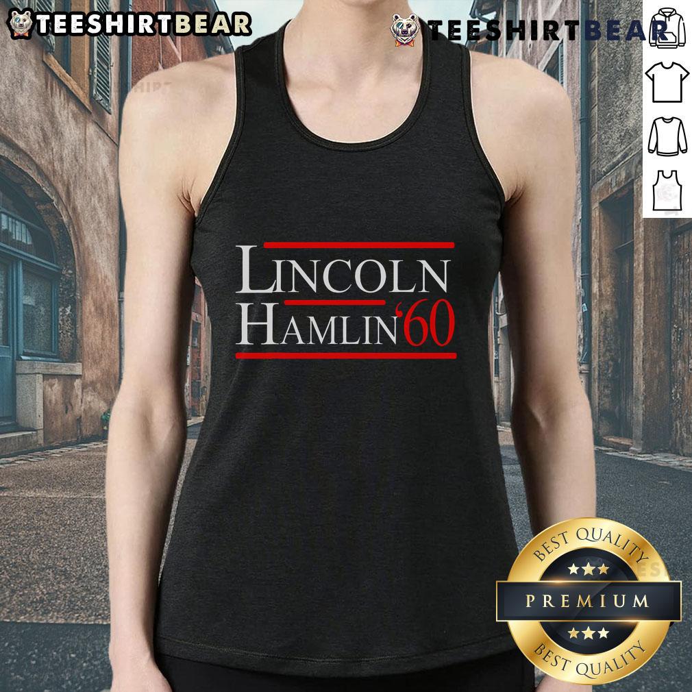 Good Lincoln Hamlin '60 campaign tank top featuring Republican and Democrat designs, perfect for vintage political fashion.