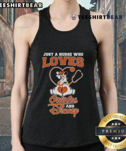 Good Mickey Mouse tank top design for nurses who love Baltimore Orioles and Disney, showcasing playful style and fandom.