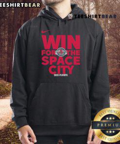 Alt Text: Houston Rockets 2025 hoodie featuring the Space City logo, celebrating a good NBA playoffs win.