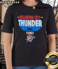 Alt Text: Good Oklahoma City Thunder 2025 Playoff Participant Master Ladies Tee featuring team colors and logo.