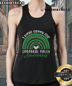 Good Rainbow in March We Wear Green tank top for Cerebral Palsy Awareness, featuring a vibrant rainbow design.