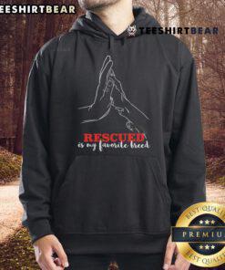 Alt Text: Cozy hoodie featuring Good Rescued Is My Favorite Breed design, perfect for animal shelter rescue dog lovers.