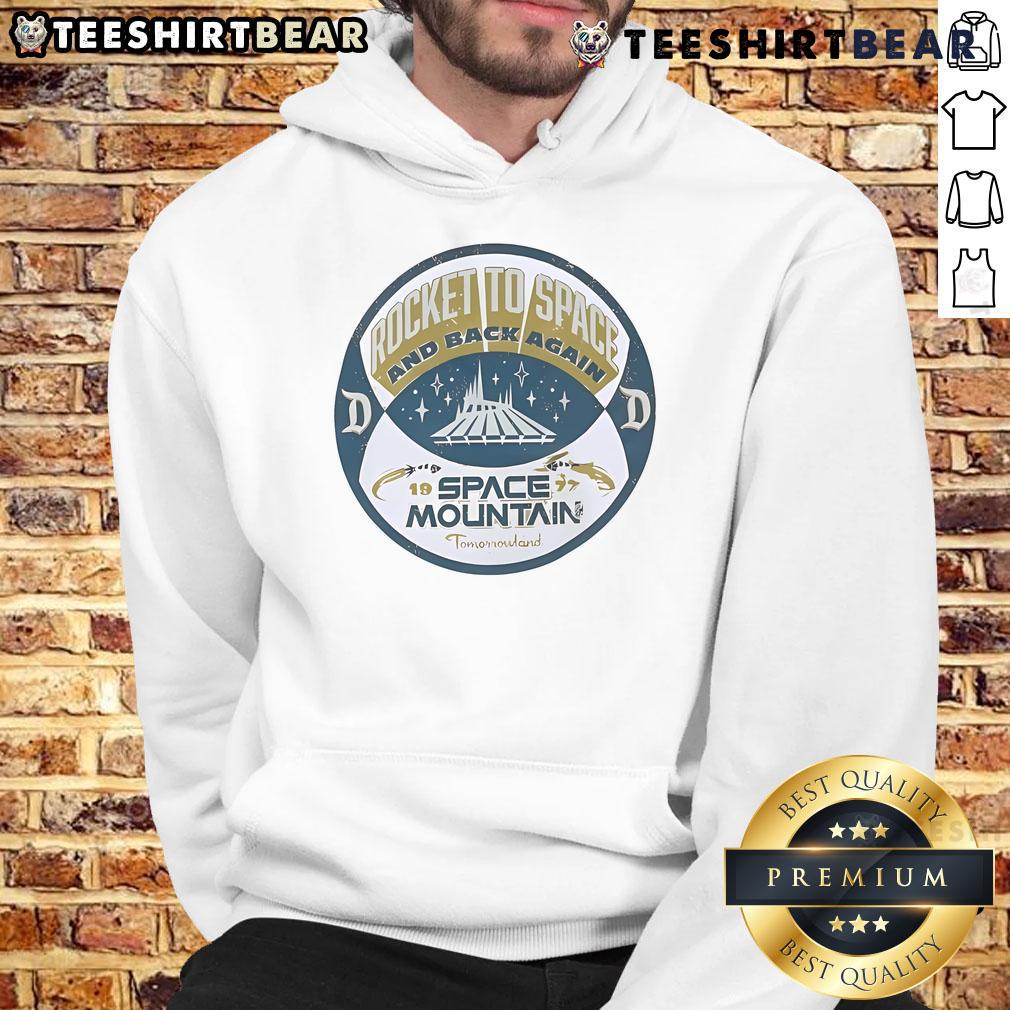 Good Rocket to Space and Back Again Space Mountain 1977 hoodie featuring a retro design and vibrant colors for fans.