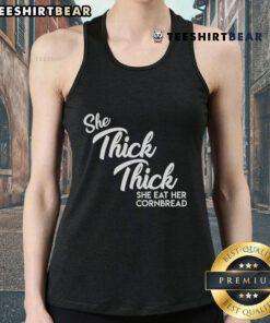 Good She Thick She Eat Her Cornbread song cover featuring Boss Man Dlow in a vibrant tank top, celebrating body positivity.