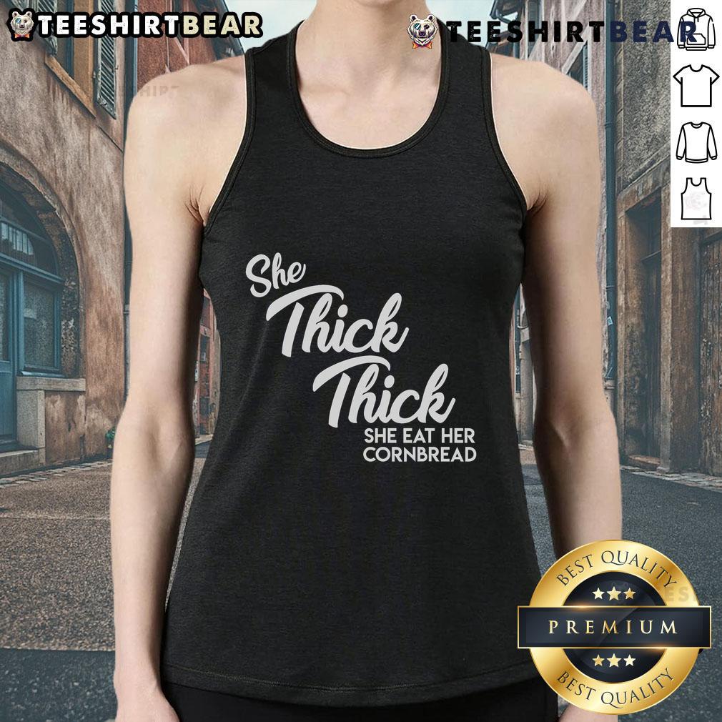 Good She Thick She Eat Her Cornbread song cover featuring Boss Man Dlow in a vibrant tank top, celebrating body positivity.