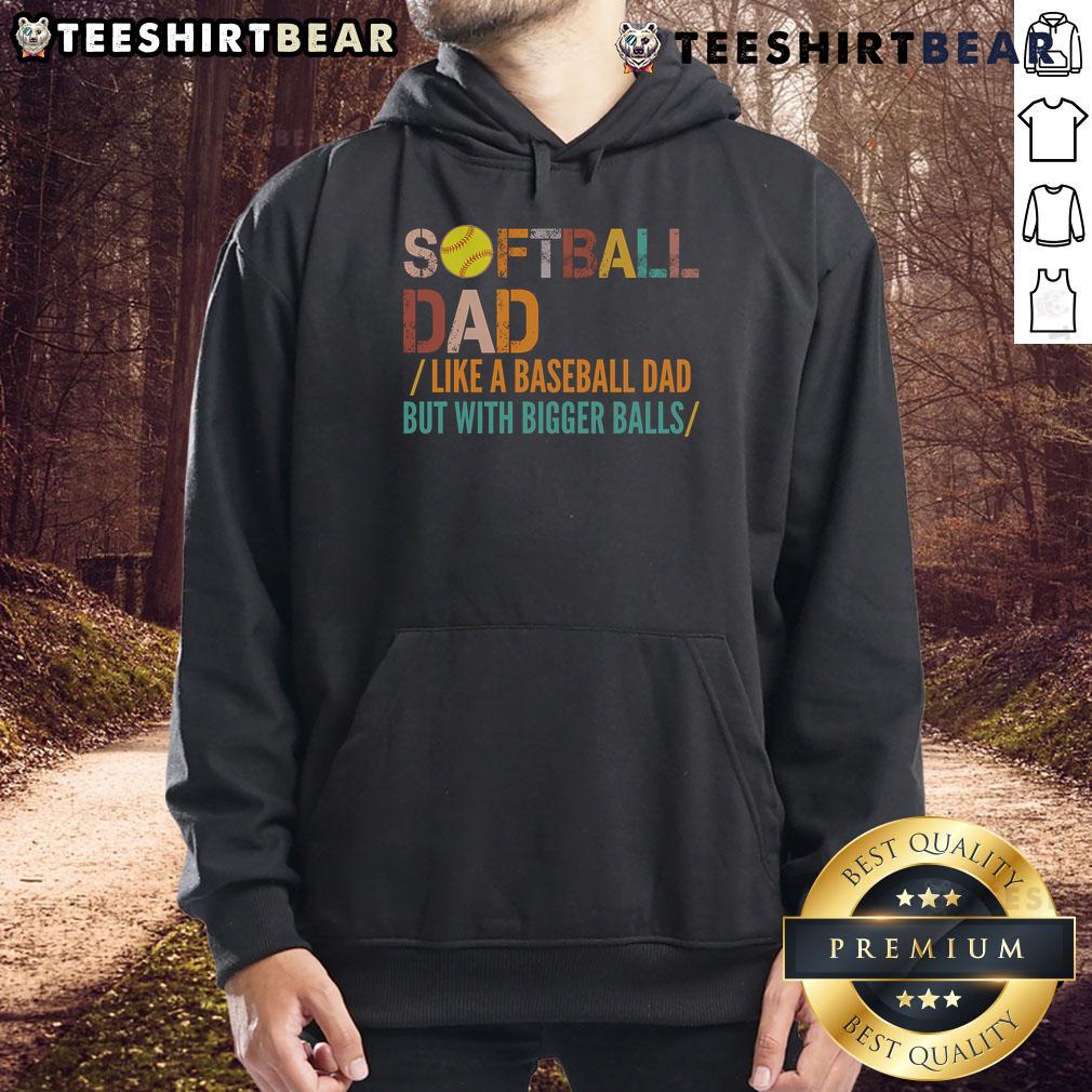 Vintage hoodie for a good softball dad, featuring 'Like a Baseball Dad' design in a stylish, comfortable style.