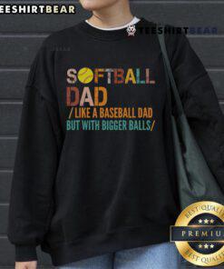 Vintage sweatshirt for a good softball dad, showcasing the saying 'Like a baseball dad' in playful typography.