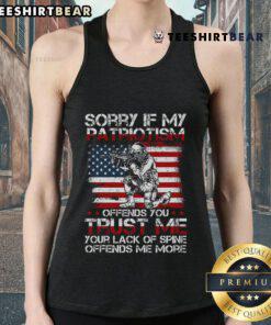 Good Sorry If My Patriotism Offends You tank top featuring a patriotic US flag design, perfect for proud Americans.