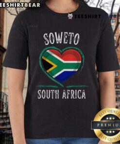 Good South Africa Flag Heart design on a stylish ladies tee inspired by Soweto City culture.