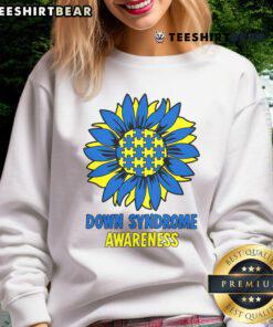 Alt Text: Good Sunflower Down Syndrome Awareness Sweatshirt featuring a cheerful sunflower design promoting inclusivity.