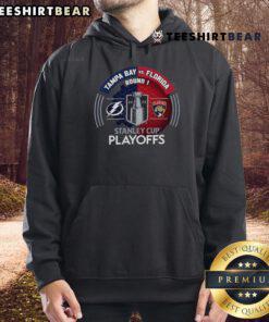 Good Tampa Bay Lightning vs Florida Panthers 2025 Stanley Cup Playoffs hoodie featuring team logos and playoff graphics.