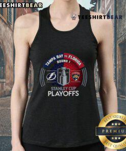 Good Tampa Bay Lightning vs Florida Panthers 2025 Stanley Cup Playoffs tank top showcasing team logos and vibrant colors.