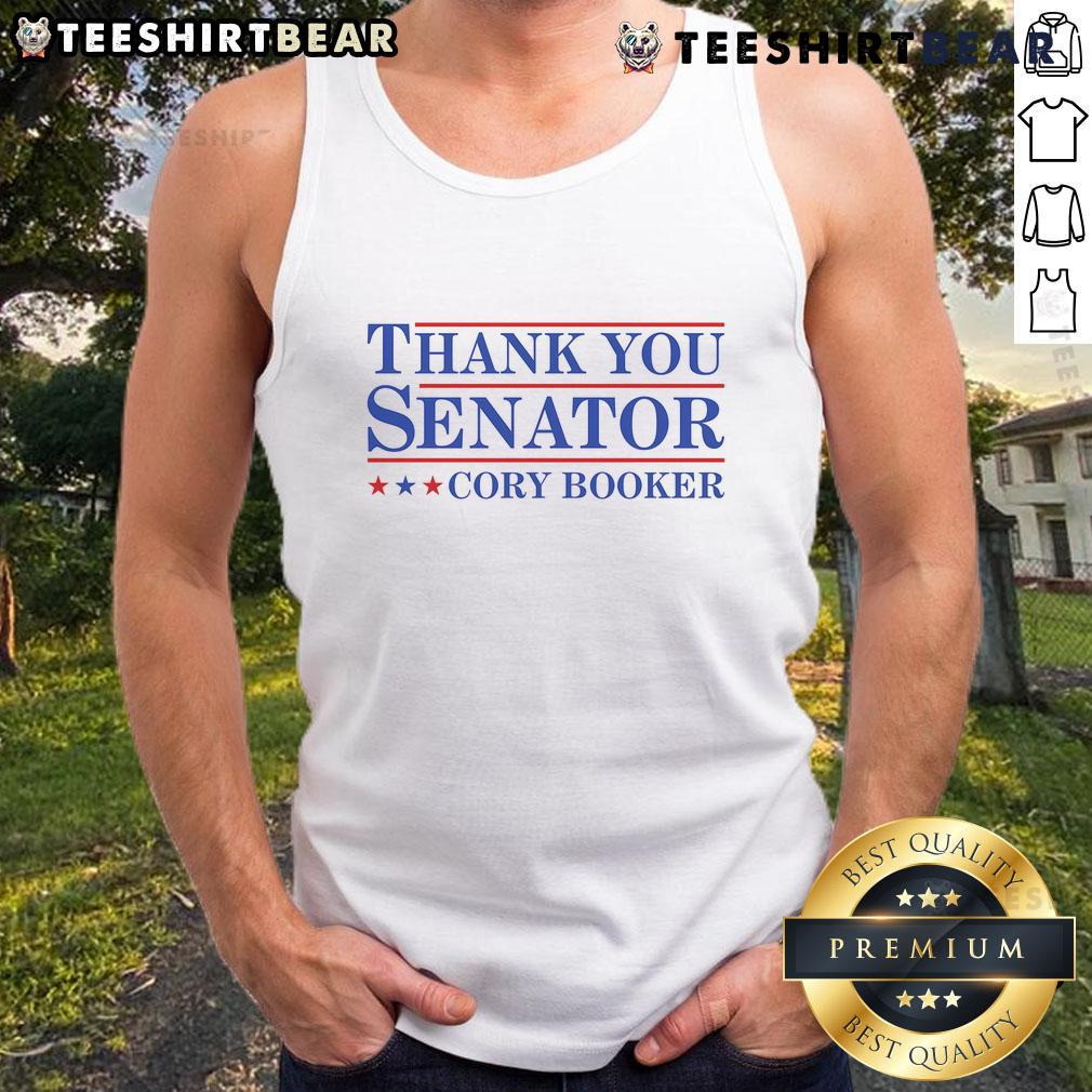 Good Thank You Senator Cory Booker tank top featuring a bold graphic design celebrating political appreciation.