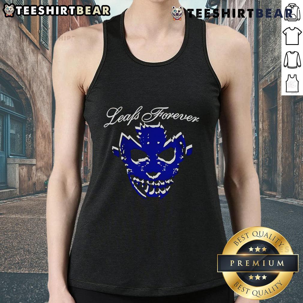 Good Toronto Maple Leafs Forever mask tank top featuring team colors and logo, perfect for fans and summer wear.