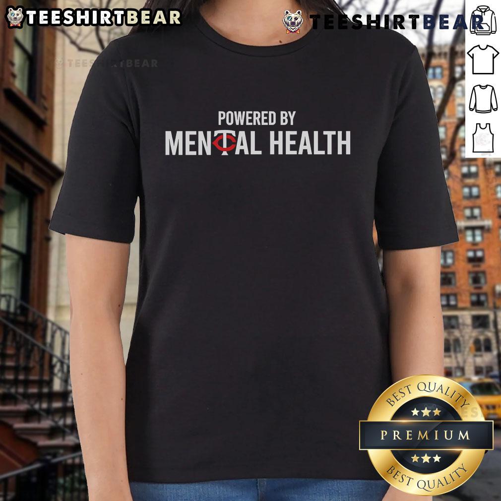 Good Twin Powered by Mental Health Ladies Tee featuring a stylish design promoting mental health awareness.