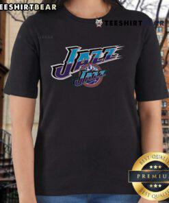 Good Utah Jazz Hardwood Classics Evergreen Ladies Tee showcasing vintage logo on a stylish women's t-shirt.