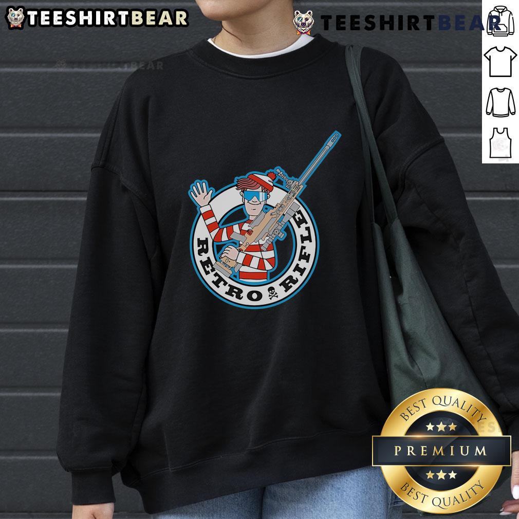 Good Waldo Retro Rifle Sweatshirt in vintage style, featuring a unique design perfect for outdoor enthusiasts.