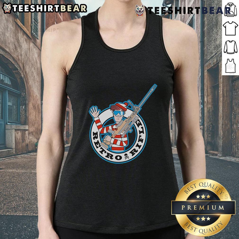 Good Waldo Retro Rifle Tank Top featuring a vintage design perfect for summer fashion and casual wear.